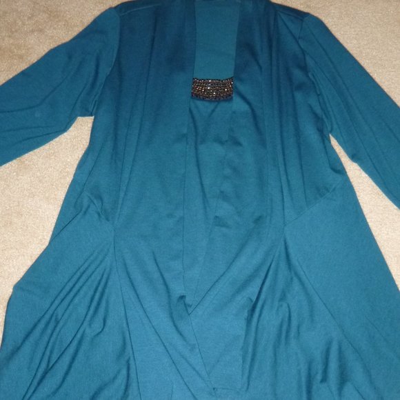 Womens- Open front cardigan with attached shell - Picture 5 of 7